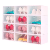 Caja Organizador Zapatos Calzado Transparente Tapa 12 Pza