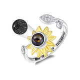 Anillos Bisutería - Anillo De Girasol Para Mujer 925 Joyas D