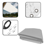 Tela Sombreamento Branca Shade Lux Impermeável 3,5x2,5 + Kit