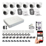 Kit Hikvision Dvr 1080p/ 16ch+10 Camaras A Color En La Noche