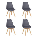 4 Cadeiras Estofada Leda Base Madeira Eames Cozinha Cores Estrutura Da Cadeira Fendi