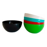 Combo X4un Bowls 17cm 1.3l Plástico Irrompible Carol Colores