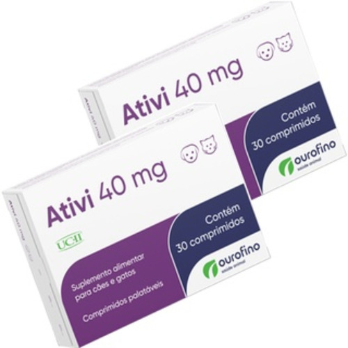 2 Suplemento Alimentar Ativi 40mg Para Cães E Gatos Ourofino