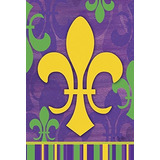 Bandera Decorativa Fleur De-lis Mardi Gras