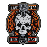 Parche Bordado Live Free Ride Hard Harley Davidso Reflectivo
