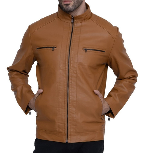 Jaqueta  Masculina De Couro Forrada Frio Inverno