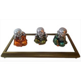 Conjunto Estátua Decorativa Trio Buda Baby - Brinde: Altar