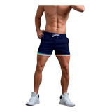 Shorts Hombre Gym Bermuda Cinta Arcoíris Liso Art.16