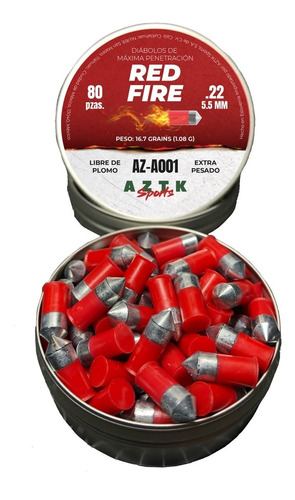 Diabolo De Acero Aztk Red Fire 5.5 / 80 Pzas / Penetrator