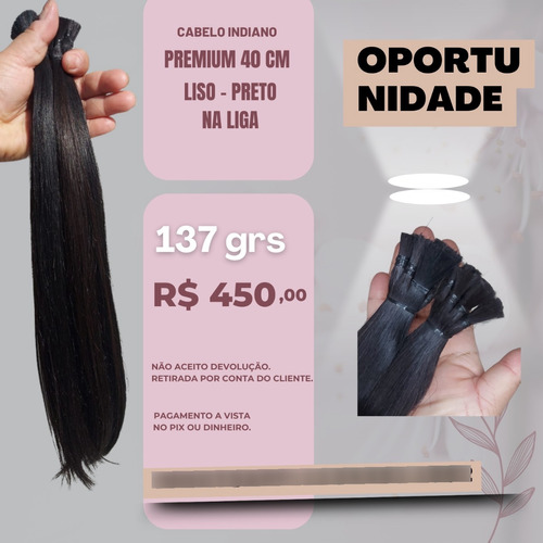 Cabelo Humano Indiano Premium 40 Cm 310 Gramas 