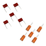 5 Capacitor Corneta 47x100 + 5 Capacitor Sup Tweeter 2m2x250