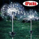 4packs 90led Lámpara De Fuegos Artificiales Solares Luces De