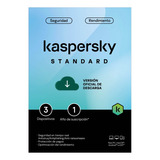 Antivirus Kaspersky Standard Para 3 Dispositivos Vig 1 Año