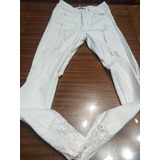 Pantalon Minha Blanco Efecto Roto T 26
