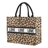 Bolso De Yute Con Estampado De Animales Para Mujer, Grande,