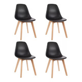 Silla De Diseño Eames Sin Almohadon Set X4 Gardenlife