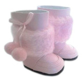 Botas Con Pompones Rosas Para American Girl Dolls Y Bit...