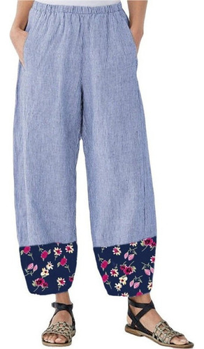 Pantalones Sueltos De Costura De Lino De Algodón Para Mujer
