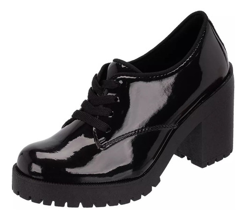 Sapato Oxford Feminino Salto Grosso  Alto Reforçado Luxuoso