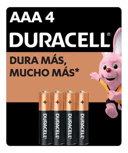 Duracell Pilas Aaa Alcalinas, Larga Duración 1.5v, 4 Pilas