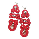 Aretes Rojos Largos Elegantes Livianos E Hipoalergénicos