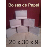 Bolsas Papel (20x30) No Impresas, Blanca-lisas (paq X10 )