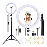 Ring Light Lluminador Led Profissional 26cm Tripé 210cm