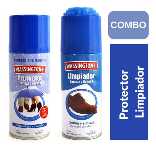 Combo Wassington Protector + Limpiador Para Gamuza Y Nobuck 