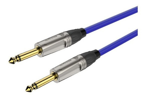 Cable Guitarra/bajo 6mts Roxtone Traslúcido Azul Plug A Plug