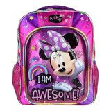 Mochila Escolar Grande Primaria Ruz Minnie Disney Mimi Niña Awes Coleccion Color Rosa