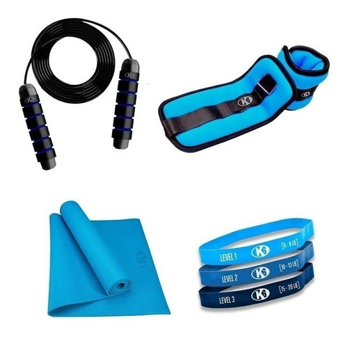 Bandas Elásticas Ligas Ejercicio K6 Fitness Kit 4 En 1 20lb