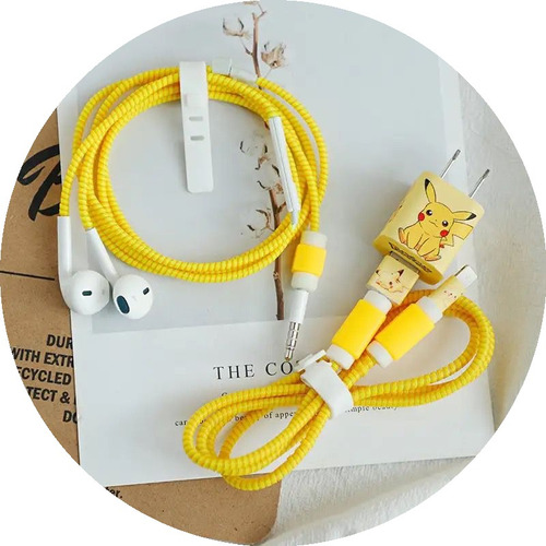 Kit Protector De Cable Pikachú Pokemon Protege Tu Cable