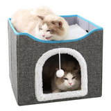 Coodia Casa Plegable Para Gatos De Interior Con Bola Colgant