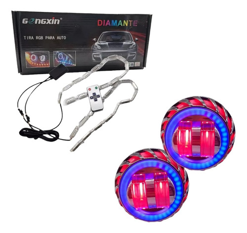 Kit Para Modificar Tu Faro Tira Diamante Rgb + Aros De Angel