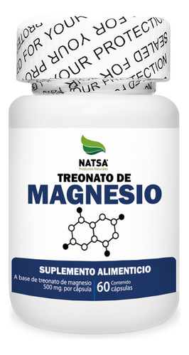 Treonato De Magnesio 60 Cápsulas, Calidad Premium Sabor N/a