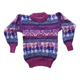 Sweater Norteño Infantil Tejido Violeta Talle 1-2 Años