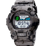 Reloj Militar Hombre Burk 1633 Cronometro Alarma Luz Digital Color De La Malla Gris Militar