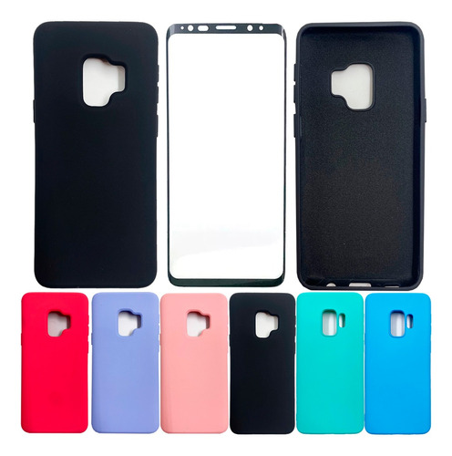 Película Silicone + Capa Veludo Compatível S9 Plus G965f