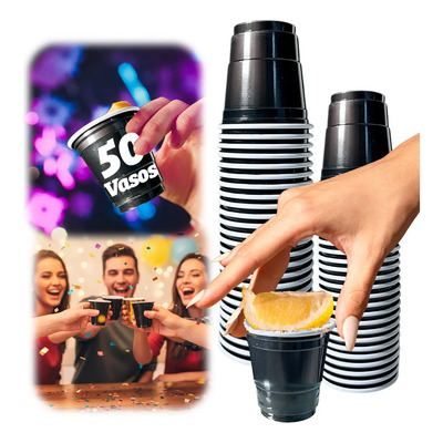 50 Vaso Shot Desechable Tequilero Negro Fiesta Beerpong 60ml | MercadoLibre