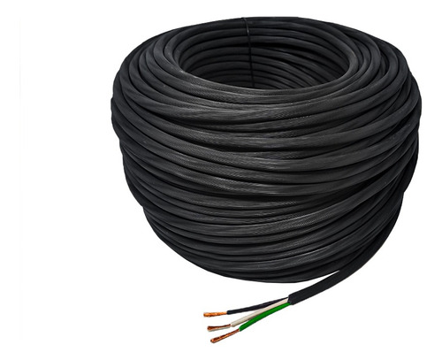 Cable Cca Uso Rudo Konect 3x12 25 Metros Color De La Cubierta Negro