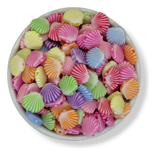 Dijes Caracoles De Colores 50gr 160u Armar Bijou