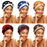 Conjunto De 6 Turbantes Africanos Para Mujeres: Colores Sóli