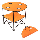 Mesa De Camping Plegable Con Portavasos Pesca Playa + Bolso