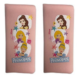 Par Mini Cubre Cinturon Seguridad Auto Niños Disney Princess Color Rosa