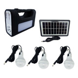 Kit Solar Portatil, Recargable, 3 Ampolletas + Cable 4 En 1.