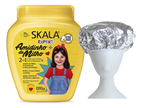 Amidinho Milho Kids Skala Mascara Vegana 1kg +gorro Aluminio