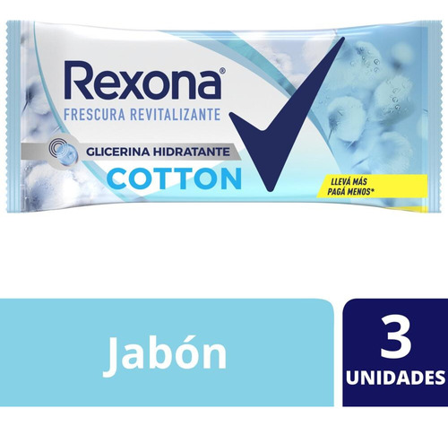 Jabon En Barra Rexona Cotton 3 X 125 Gr