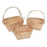 Set X 3 Canastos Rattan Y Caña/ Picnic Import 