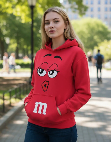 Sudadera Mujer Gorro Regalo Match M And M Rojo Parejas