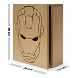 Caja De Madera Iron Man Con Tapa Para Regalo Sorpresa